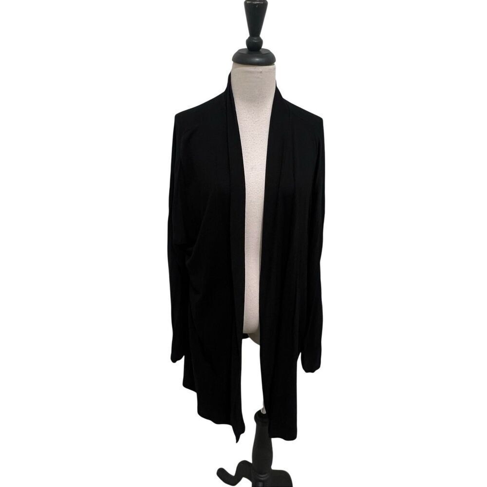 Soma As U R Women's Open Front Long Sleeve Drape Cardigan Sweater Black 2XL
